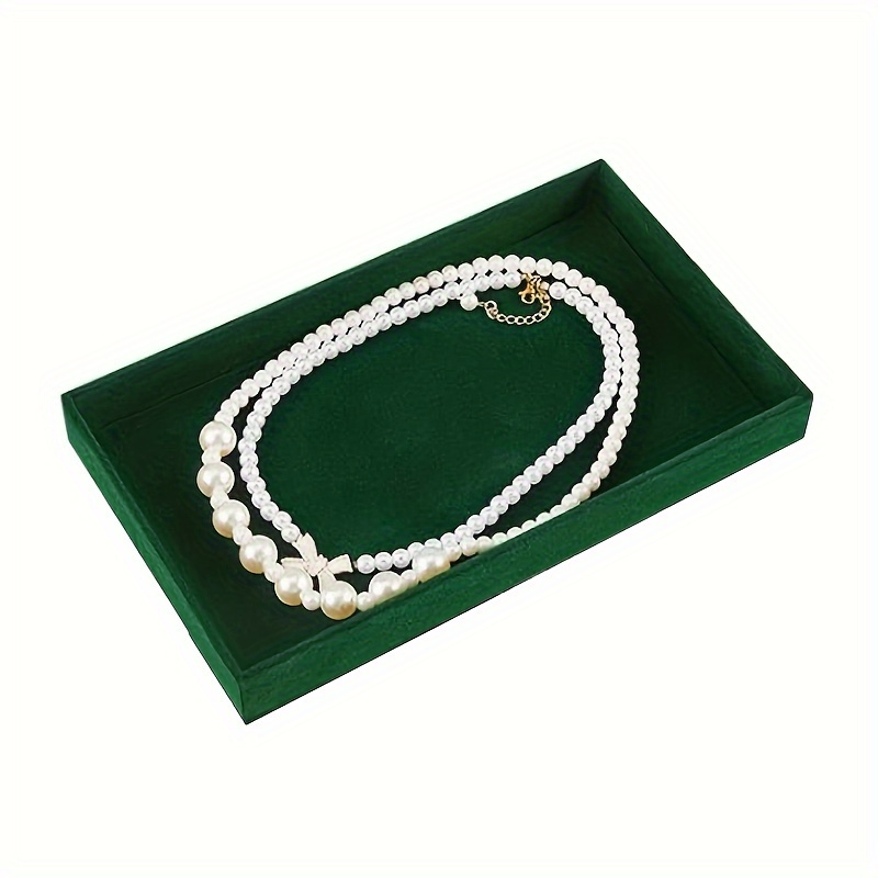 3pcs Dark Green Stackable Jewelry Tray Organizer